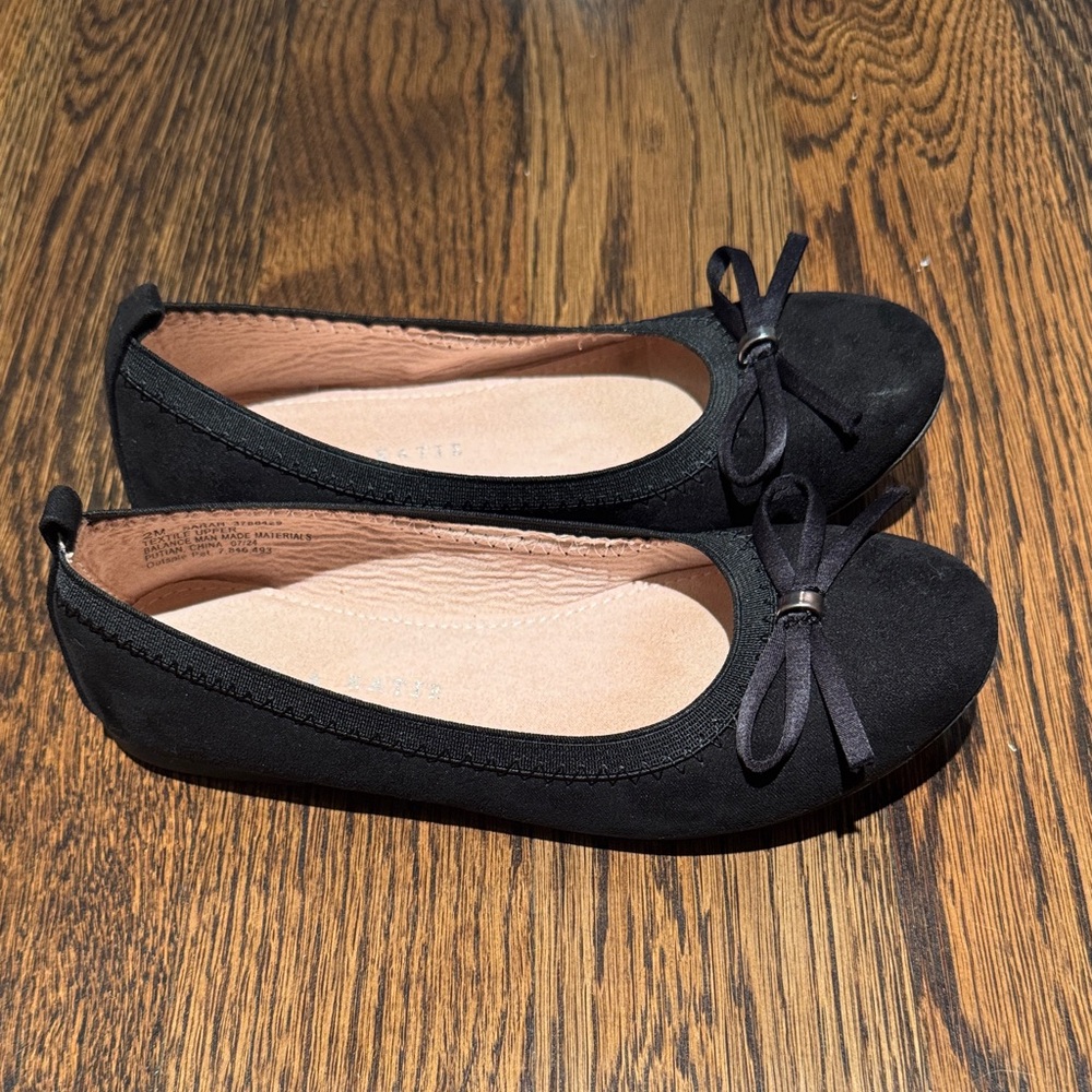 Kelly & Katie Black Kids Dress Shoes with Bow